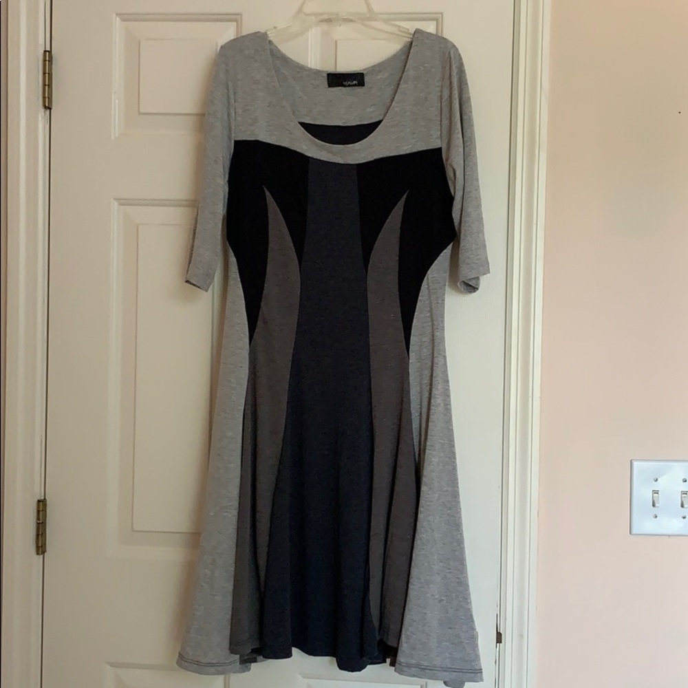 Gray and Black Dress